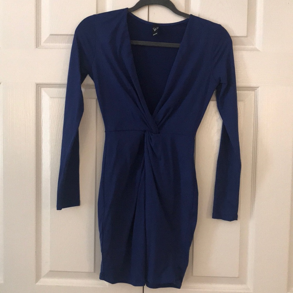 Royal blue long sleeve dress
